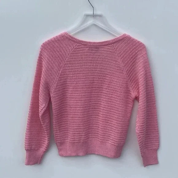White + Warren Pink Linen Squareneck Sweater Womens Size Small NWT - Picture 9 of 9